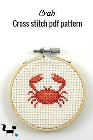 See more ideas about cross stitch, stitch, cat cross stitch. This Crab Cross Stitch Pattern Can Be Used To Make Nautical Home Decor Items You Need 4 Different Dmc C Cross Stitch Camping Cross Stitch Mermaid Cross Stitch