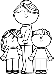 Awesome Pregnant Mom With Kids Coloring Page Coloring Pages For Kids Family Coloring Coloring For Kids