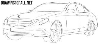 Mercedes Benz E Class Drawing Tutorial Benz E Class Car Drawings Tesla Model