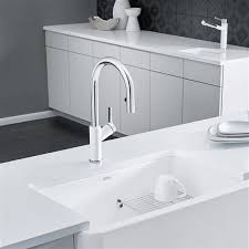 Kitchen sink faucet, pull down kitchen faucet, black and chrome kitchen faucet with sprayer stainless steel single handle one or three hole for laundry bar kitchen sinks visit the wewe store. Blanco Urbena Pull Down Kitchen Faucet Chrome White 403738 Rona