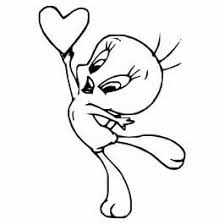 Tweety Bird Pictures To Color Black And White Tweety Bird Google Search Bird Coloring Pages Valentine Cartoon Cartoon Coloring Pages