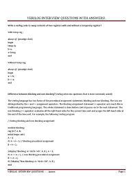 System verilog interview questions, below are the most frequently asked questions. Verilog Interview Questions With Answers Vhdl C Programming Language