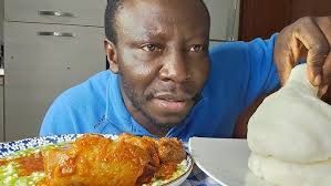 ASMR cassava fufu with okro with stew #eatingasmr #mukbang #asmr