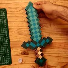 Vorlage fisch basteln haus basteln pappe vorlage image mit. Foamboard Minecraft Diamant Schwert