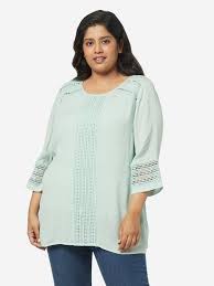 Shop lingerie and curvy fashion brands city chic, fox & royal, cloudwalkers, hips & curves and more today! Buy Gia Curves By Westside Mint Cut Work Detailed Top Online At Best Prices Tata Cliq