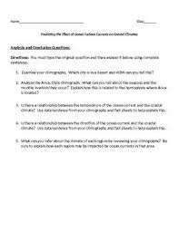 Ocean Surface Currents Effect On Coastal Climates Lab Activity Lab Activities World Data Surface
