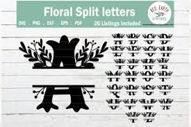 Create free svg monogram files with our app from a large selection of fonts and frames. 2 Floral Split Letters Designs Graphics