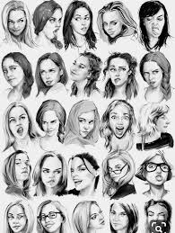 Karakalem Kadin Sac Modelleri Yeni Guzel Sozler Art Reference Drawing People Drawing Expressions