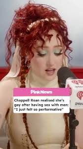 @chappell roan has opened up about discovering her sexuality as a lesbian  after having “performative” seggs with men. The gay icon went into detail  about her past experience “hooking up” with men