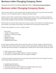 For instance, your letter of recommendation might be for academic reasons like college enrollment, to show work or professional history or to make an internship recommendation. Free 11 Company Name Change Letter Examples Templates Examples