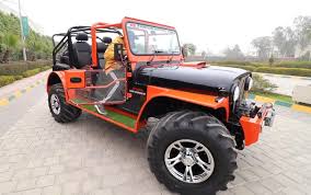 Modified Mahindra Thar Looks Cool With Open Roof And Orange Paint