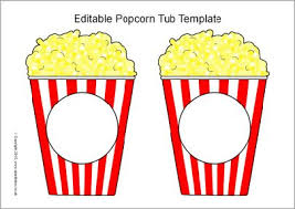 Editable Popcorn Tub Templates Sb11152 Sparklebox Popcorn Tub Popcorn Box Template Box Template