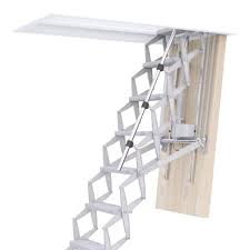 White wall mounted folding ladder loft stairs attic 9.8ft height for home refit (303667383624). Electric Loft Ladders Fully Automatic Remote Control