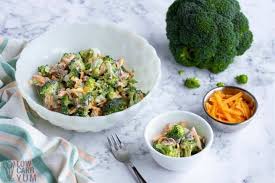 Keto Broccoli Salad With Bacon And Cheese Low Carb Yum Https Lowcarbyum Com Bacon Cheddar Broccol Broccoli Salad Broccoli Salad Bacon Broccoli Salad Recipe