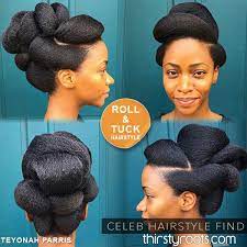 Teyonah Parris Roll And Tuck Hairstyle For Natural Hair Natural Hair Updo Natural Hair Styles Hair Updos