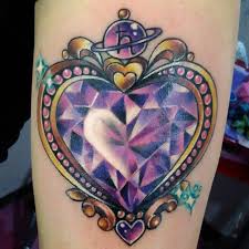 20 Dazzling Crystal Heart Tattoos Crystal Tattoo Gem Tattoo Heart Tattoo