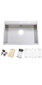 I would recommend a badger garbage disposal. Friho 33 X 22 Inch 18 Gauge Commercial Large Topmount Drop In Single Bowl Basin Handmade Sus304 Stainless Steel Kitchen Sink Brushed Nickel Kitchen Sinks With Dish Grid And Basket Strainer Amazon Com