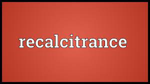 Recalcitrant is from latin calcitrare, meaning to kick, so someone who is recalcitrant is kicking back against what's wanted of them. Recalcitrance Meaning Youtube