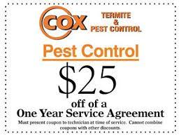 Cox termite & pest control inc. Pest Control Discounts Specials Cox Termite Pest Control