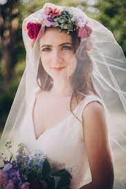 What Do Flower Crowns Mean Flower Crown Wedding Flower Crown And Veil Wedding Hairstyles Bride