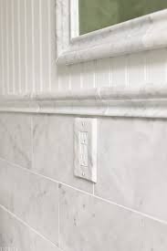 Chair rail molding is a nice touch that adds a sense of refinement and proportion to rooms, especially if you're planning to add crown molding, too. Master Bathroom Progress Installing Marble Tile And Trim Tidbits