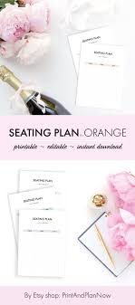 Seating Plan Pastel Orange Editable A4 Party Seating