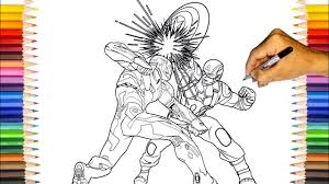 Click the avengers captain america coloring pages to view printable version or color it online (compatible with ipad and android tablets). Iron Man Vs Captain America Captain America Civil War Coloring Pages Youtube