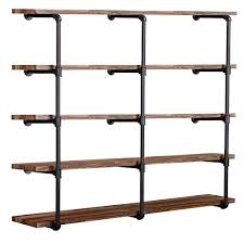 Now offering adjustable shelving units and parts! Industrial Wall Mount Iron Pipe Shelf Shelves Shelving Bracket Vintage Retro Black Diy Open Bookshelf Diy Storage Offcie Room Kitchen Shelves 3pcs 52 Tall 12 Deep Pricepulse