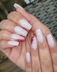 Updated 35 Minimalist Milky White Nails September 2020 The pink and white nail look is one of the most popular acrylic nail color combinations.