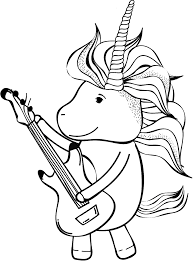 Here are few guitar coloring pages free to print featuring some of the most popular varieties of this popular musical instrument. Unicorn Playing Guitar Coloring Page Free Printable Coloring Pages For Kids