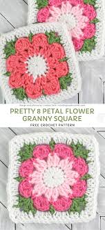 Pinterest floral pattern granny squares. Floral Crochet Square Free Patterns Pattern Center Crochet Flower Squares Crochet Squares Crochet Patterns