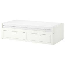 Brimnes Lit Banquette 2p Struct Matelas Blanc Moshult Ferme 80x200 Cm Ikea In 2020 Day Bed Frame Bed Frame With Storage Bed Frame