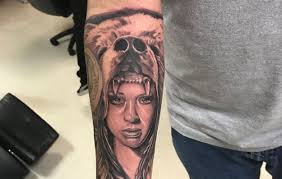 Skull with an indian headdress tattoo. 12 Best Bear Headdress Tattoo Designs Petpress