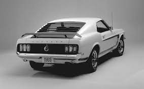Wallpaper 1969 Ford Mustang Boss 302 White Rear Ford Mustang Boss 302 Mustang Boss 302 Ford Mustang