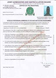 Some questions thrown to us as objection by student during. Jamb Original Admission Letter