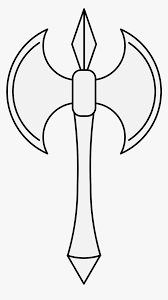 Traceable Heraldic Art - Easy Battle Axe Drawing, Hd Png Download - Kindpng