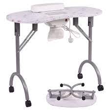 Folding Portable Vented Manicure Table Nail Desk Salon Spa With Fan Carry Bag Unbranded Manicure Table Nail Desk Portable Manicure Table