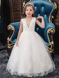 All the gowns on this page were custom made to match or closely resemble the brides wedding gown and look just as beautiful as the bridal gowns. Toddler Girls Bow Back Kids Wedding Dress Shein Eur