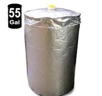 55 Gal [208L] - 4.3 mil - 37.375" x 35.4375"H x 23.625" Diameter MylarFoil  Drum Liner with 2" spout (20/case) - DLFTS375H354D236