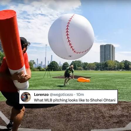 The ball looks like a 6 foot beach ball today” - Ohtani probably