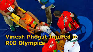 (file photo) it is difficult to find any flaw in the game of a 'clear headed' vinesh phogat going into the tokyo olympics, says star indian wrestler's personal foreign coach woller akos. Vinesh Phogat Injury In Quarter Finals In Rio Olympics Youtube