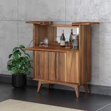 Finished in a matte black, iron cabinetry features adjustable interior shelving and multiple spaces for storage of bottles and stemware, all enclosed by clear tempered glass. Mid Century Modern Bar Wine Cabinets You Ll Love In 2021 Wayfair