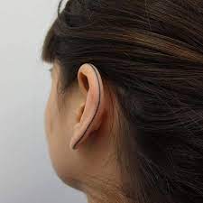 Indy On Instagram Healed Handpoked Ear Tattoo After One Month Handpoked Handpokedtattoo Sticknpoke Stickandpoketattoo H Ear Tattoo Line Tattoos Tattoos
