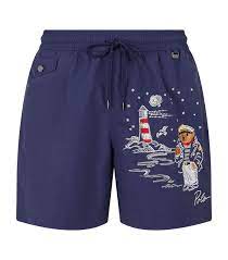 Polo Ralph Lauren Polo Bear Nautical Swim Shorts In Navy Blue For Men Lyst