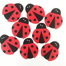 Made of card stock and printed on both sides. Ladybug Ladybugs Ladybug Backdrop Ladybug Cut Outs Ladybug Etsy