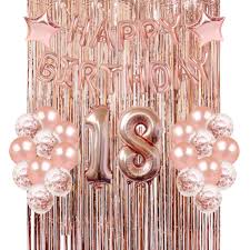 Giant metallic gold & silver happy birthday banner 10 3/4ft x 12 1/2in cardstock decoration. Sunarrive Happy 18th Birthday Party Decorations 18 Year Old Rose Gold Birthday Balloons For Girls Women Buy Online In India At Desertcart In Productid 142200096