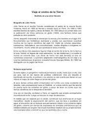 Analisis Literario Viaje Al Centro De La Tierra Pdf Julio Verne Naturaleza