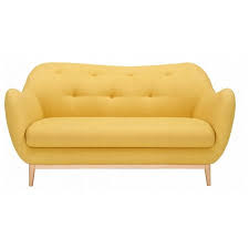 Canapés 2 places & petits canapés. Melchior Canape 2 Places En Tissu Jaune Habitat