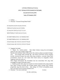 Liturgi natal sekolah minggu/ pemuda. Liturgi Perayaan Natal Ppgt Jpp
