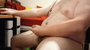 Chubby guy gets caught using a fleshlight and cumming hard